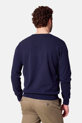 Pull met ronde hals - Donkerblauw