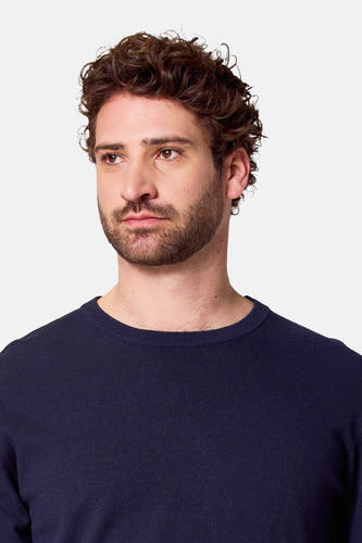 Pull met ronde hals - Donkerblauw
