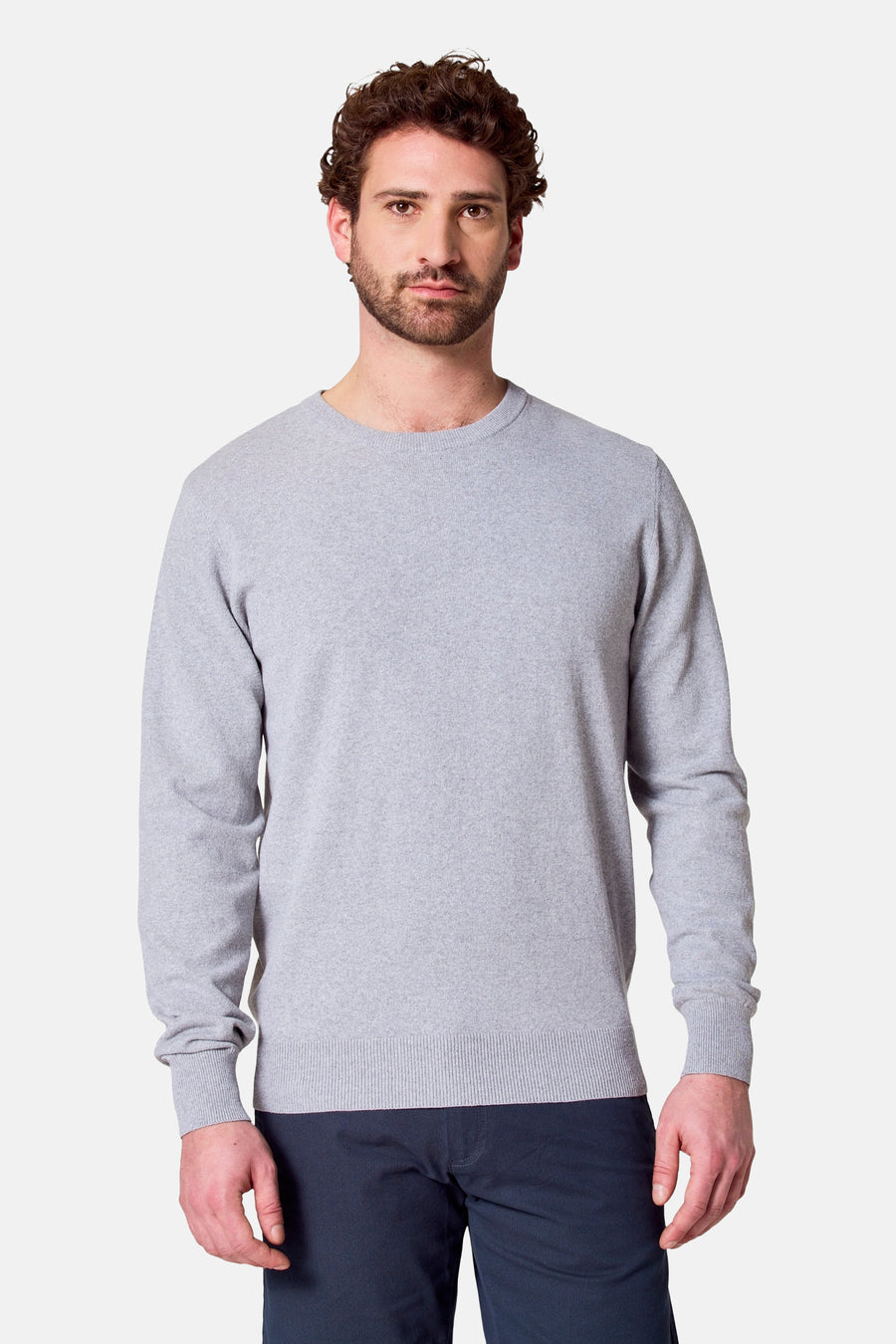 Pull met ronde hals - grijs