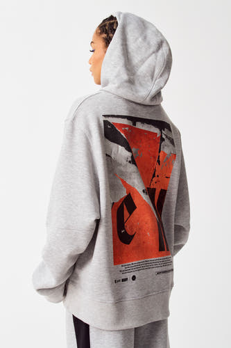 Sweater met kap Grijs - COELY
