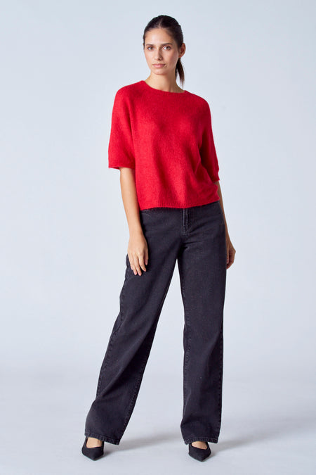 Trui met ronde hals Rood - Clouds of Fashion
