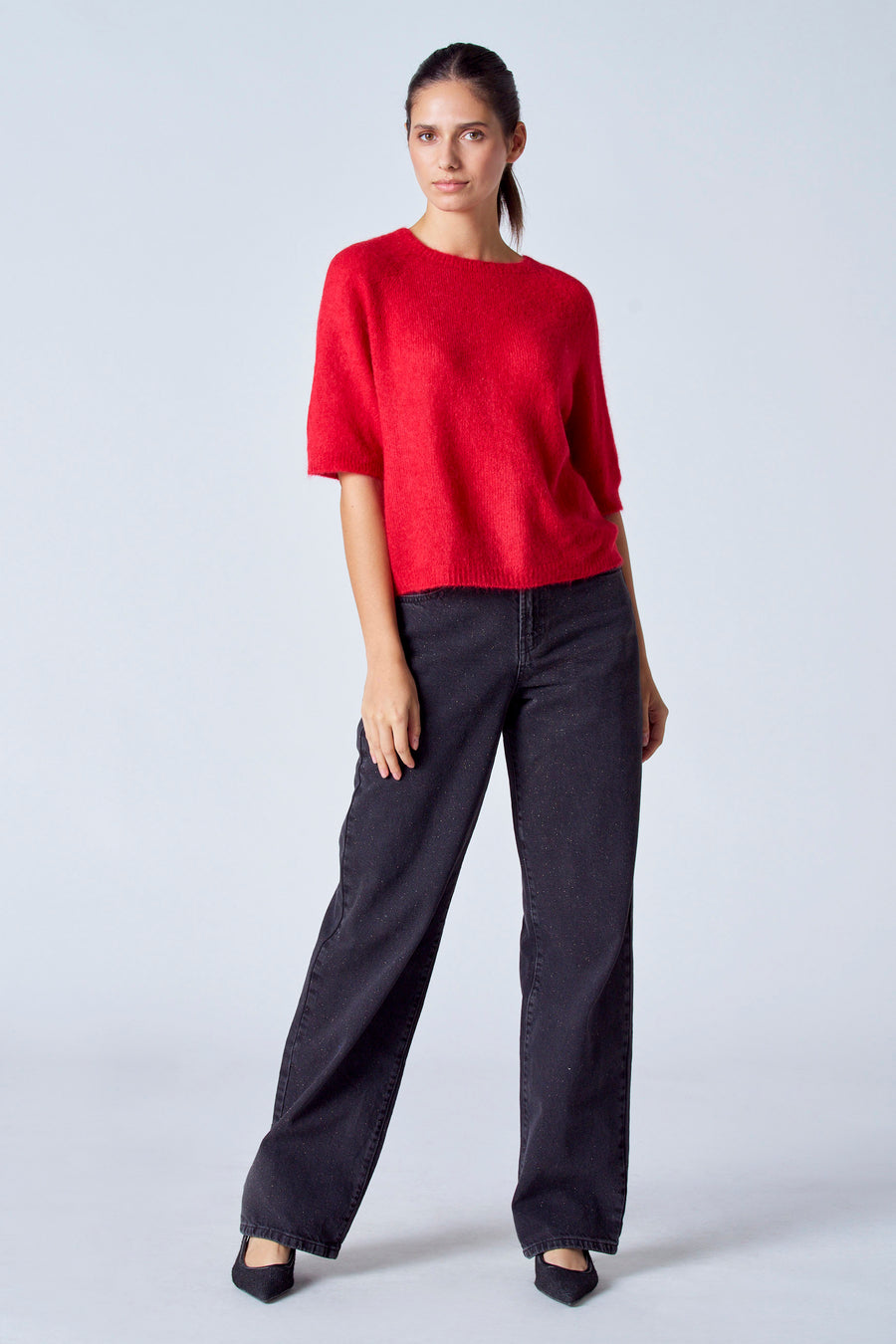 Trui met ronde hals Rood - Clouds of Fashion