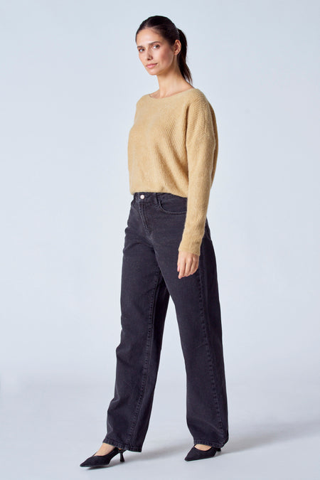 Trui met ronde hals Bruin - Clouds of Fashion