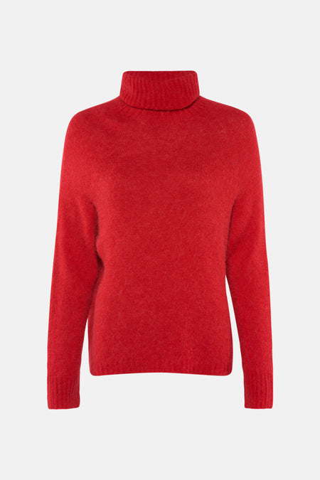 Trui met rolkraag Rood - Clouds of Fashion