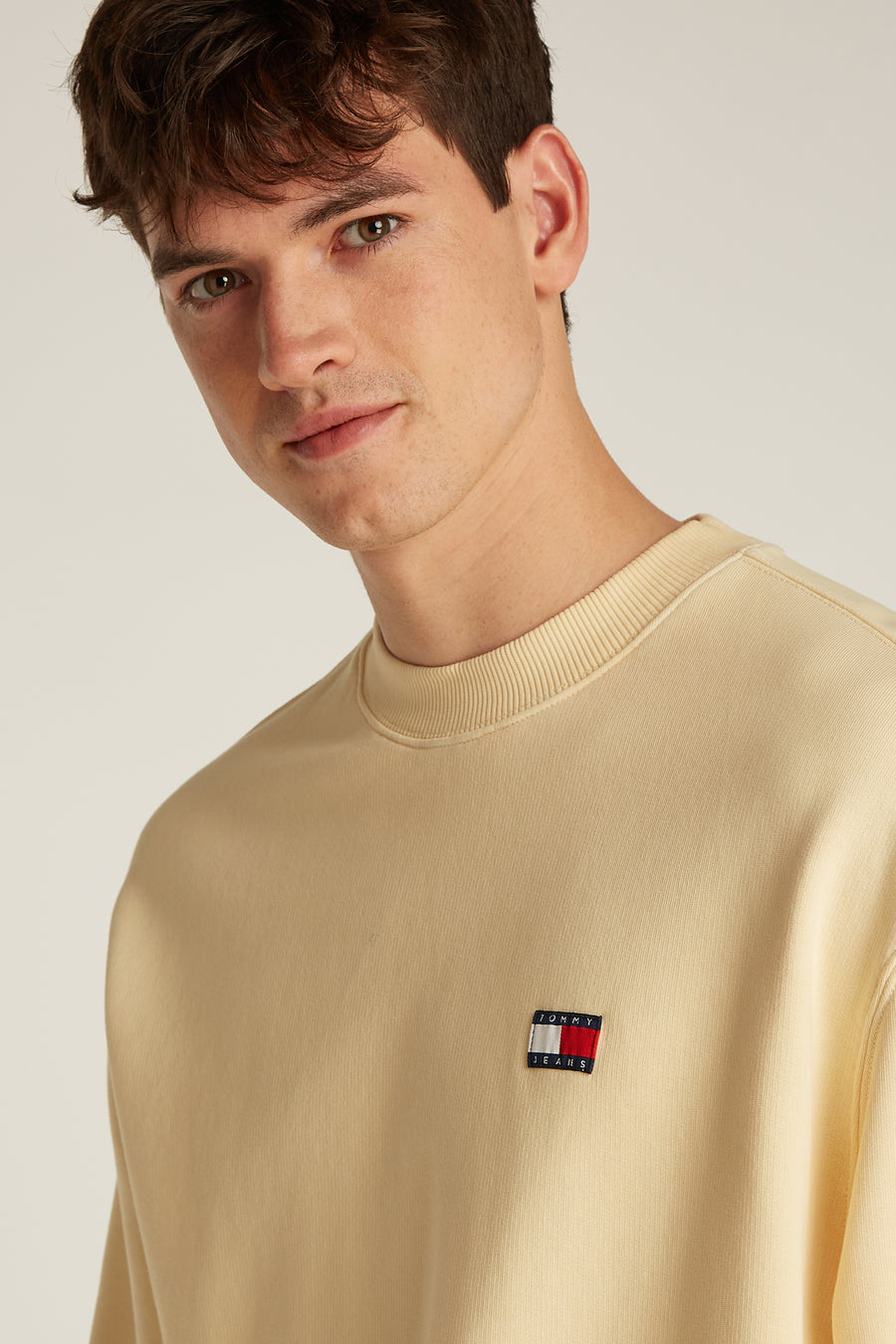 Sweater met ronde hals Geel - TOMMY JEANS