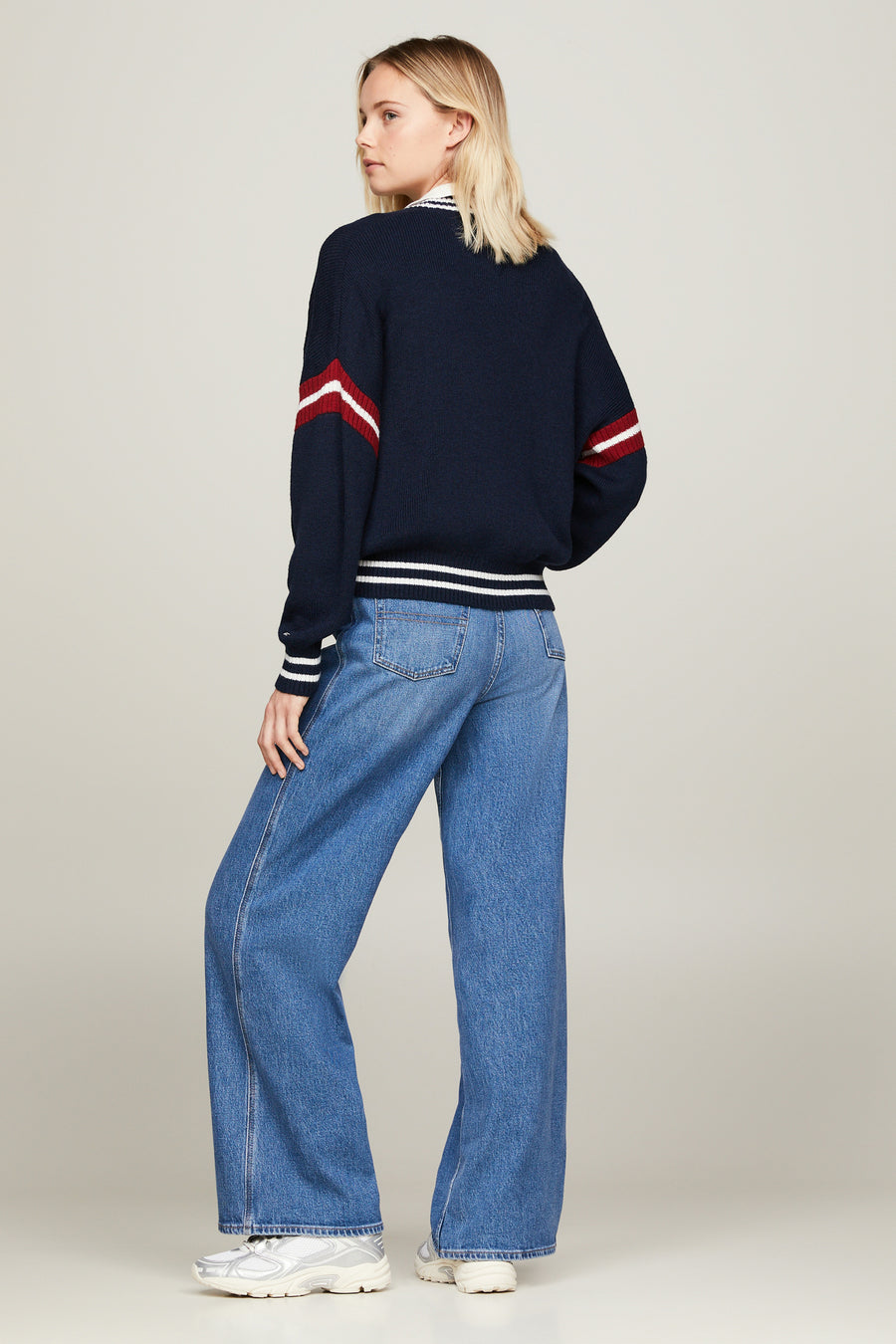 Trui met V-hals Blauw - TOMMY JEANS