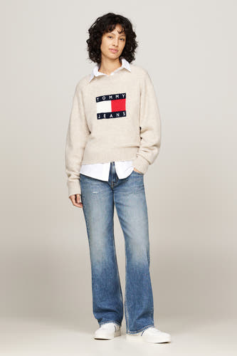 Trui met ronde hals Beige - TOMMY JEANS