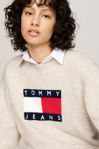 Trui met ronde hals Beige - TOMMY JEANS