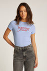 Top uni manche courte Bleu - TOMMY JEANS