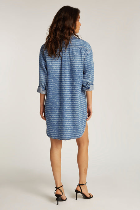 Kleedjes (lange mouwen) Mid blue denim - TOMMY JEANS