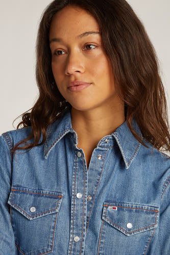 Kleedjes (lange mouwen) Mid blue denim - TOMMY JEANS