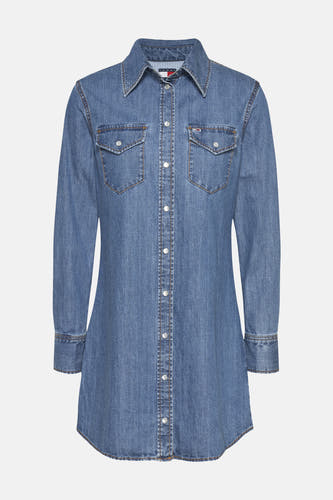 Kleedjes (lange mouwen) Mid blue denim - TOMMY JEANS