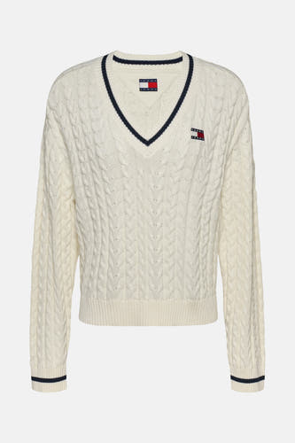 Trui met V-hals Wit - TOMMY JEANS