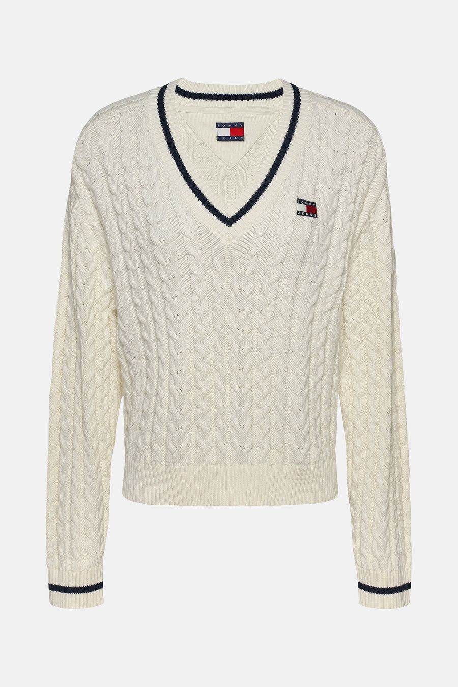 Trui met V-hals Wit - TOMMY JEANS