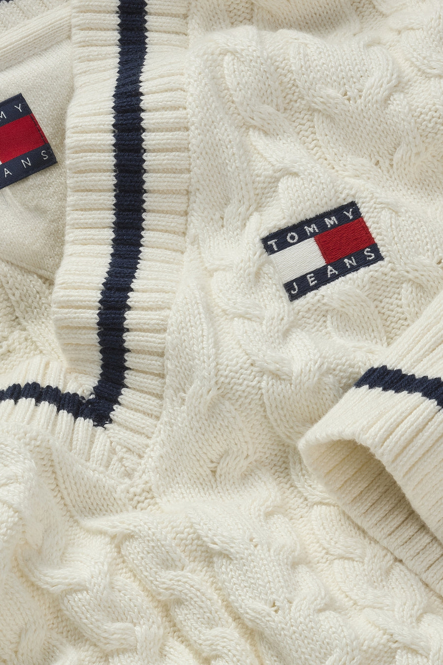 Trui met V-hals Wit - TOMMY JEANS