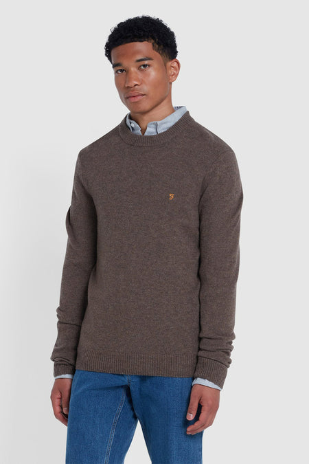 Trui met ronde hals Bruin - FARAH