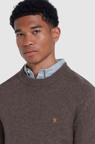 Trui met ronde hals Bruin - FARAH