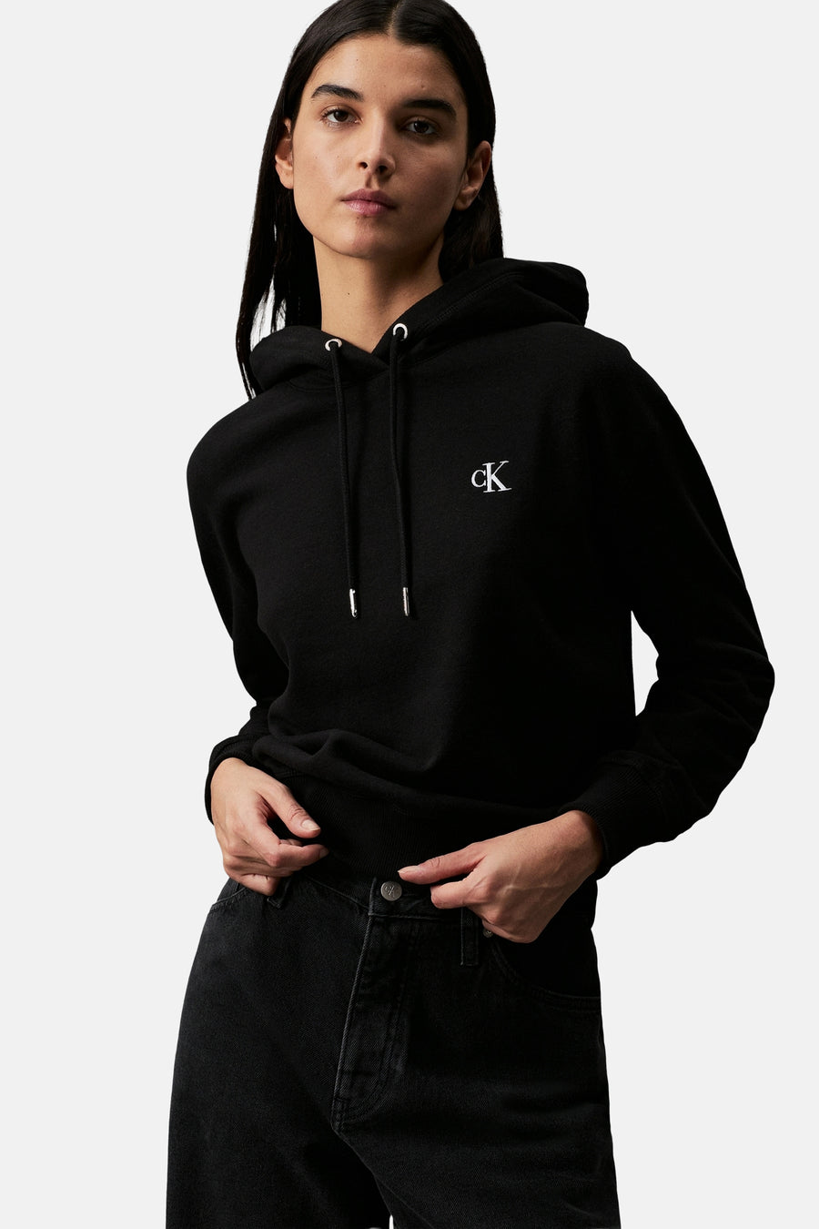 Sweater met kap Zwart - Calvin Klein