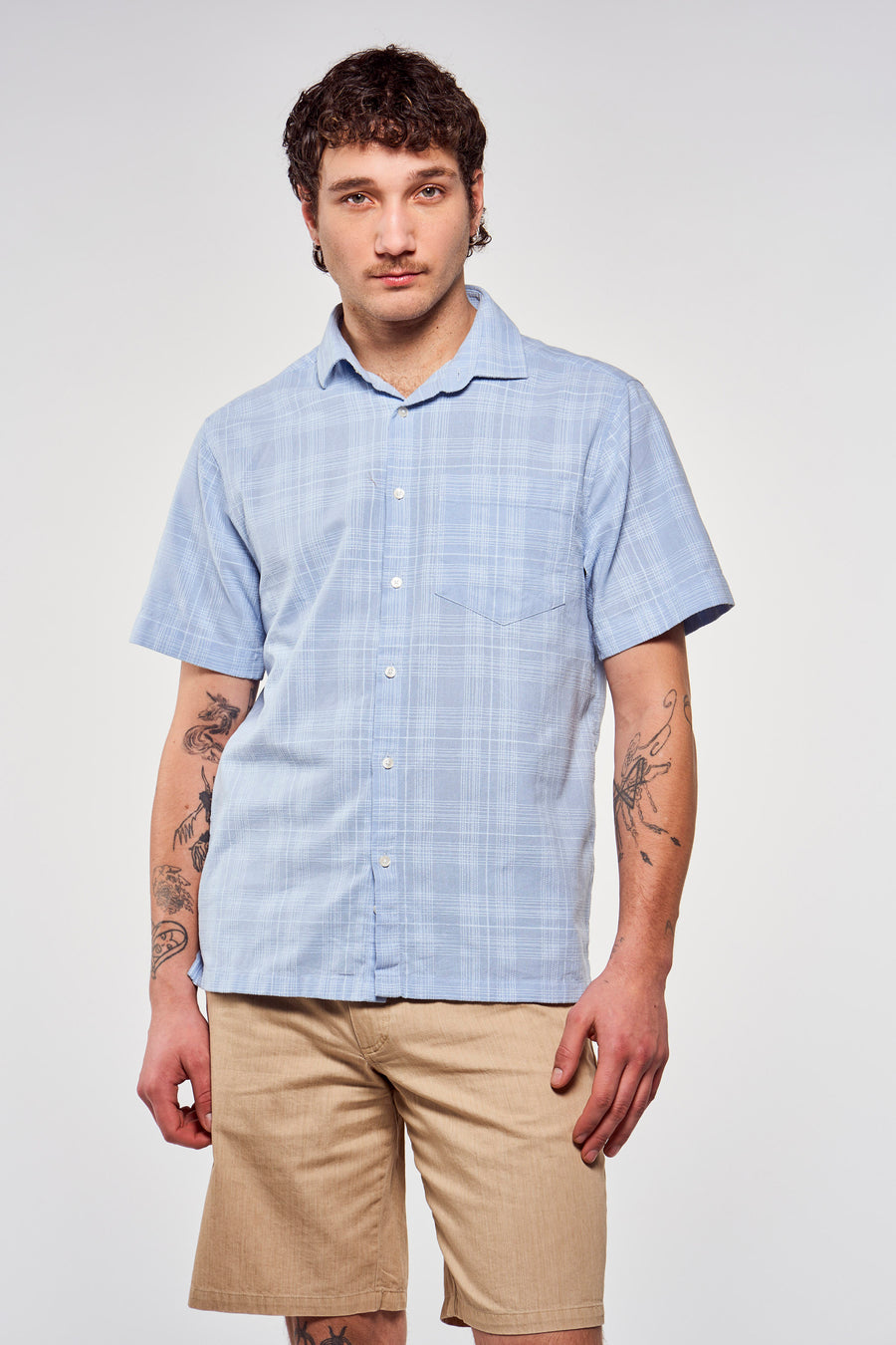 Hemd (korte mouwen) Blauw - Le Fabuleux Marcel de Bruxelles